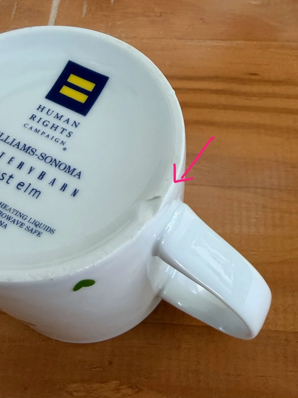 2 Williams Sonoma HRC Human Rights Campaign Heart Mug Pottery Barn West Elm Read